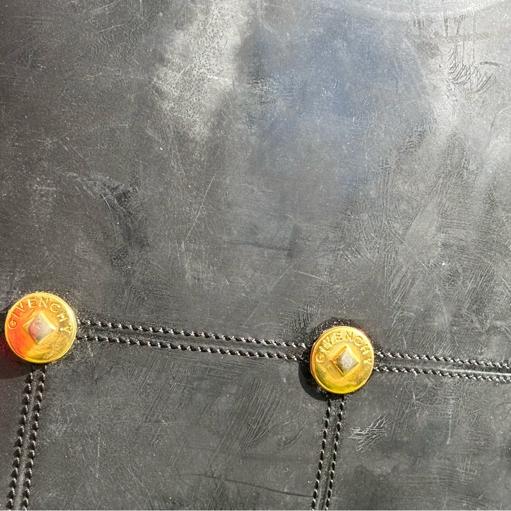 Black Leather Circle-Handle Women’s Bag - Picture 4 of 13